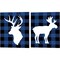 Plaid Deer & Moose by Tamara Robinson 12" x 15" Canvas Wall Art (Set of 2)